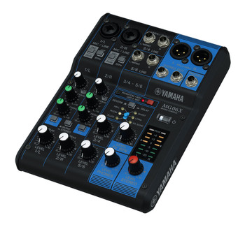 Yamaha 6-Input Compact Stereo Mixer with built-in digital effects and mic preamps, designed for live sound and studio applications, (MG06X)
