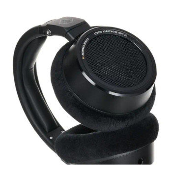 Neumann NDH 30 BLACK EDITION Open back studio headphone, black, with silver and orange trim. Includes (1) NDH 30 Black Edition, (1) straight symmetrical cable, (1) 6,3 mm (1/4”) adapter and (1)cloth pouch