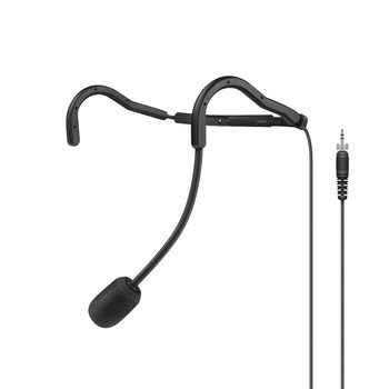 Sennheiser, HT 747 Black Sweat-Resistant Fitness Headset, Supercardioid, Adjustable Neckband, Flexible Mic Boom, Includes Windscreen (700182)