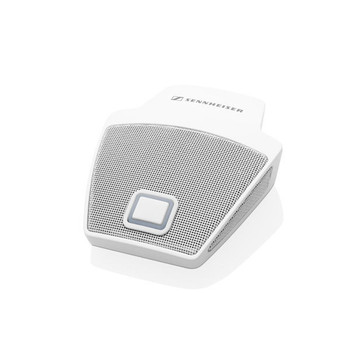Sennheiser, MEB 114-S W On-Table Boundary Layer Microphone, Cardioid Condenser, 24–48 V Phantom Power, Programmable Modes with Bi-Color LED, Includes 9.8' Mini XLR to 3-Pin XLR Cable, White (505616)
