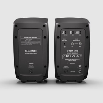 ADAM Audio D3V 3.5 Inch Active Desktop Monitoring System with USB C Connection Pair Black Finish (AMS-D3V-BLACK)