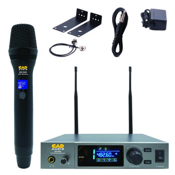 CAD WX1800HH True Diversity UHF Wireless Handheld Microphone System, 550–590 MHz, 100-Channel Frequency-Agile Design (AMS-WX1800HH)