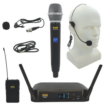 CAD WX120 Complete Wireless Microphone System, Frequency-Agile 4-Channel Setup with Handheld and Bodypack Transmitters (AMS-WX120)