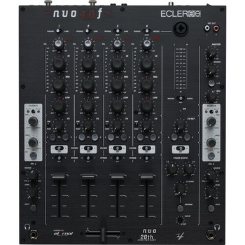 Ecler NUO-4.0F 4-Channel Analog DJ Mixer in Black with High-Quality Faders and Precision Audio Control (AMS-NUO-4.0F)