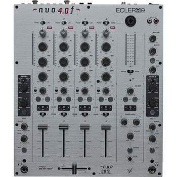 Ecler NUO-4.0F-SL 4-Channel Analog DJ Mixer in Silver with Professional-Grade Audio Routing, High-Precision Faders, and Club-Ready Build (AMS-NUO-4.0F-SL)