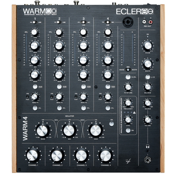 Ecler WARM4 Professional 4-Channel Analog Rotary DJ Mixer with Subharmonic Synthesizer, Isolator EQ, and Premium Rotary Controls (AMS-WARM-4)