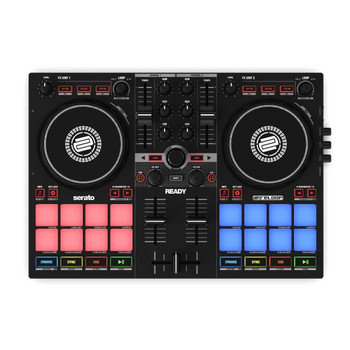 Reloop AMS-Ready Compact Serato DJ Controller with Built-In Audio Interface, Performance Pads, and Portable All-In-One Design