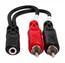 Hosa YMR-197 6" 3.5mm TRSF to Dual RCA Audio Y-Cable