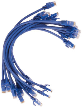 Hosa Cat 6 Slim Ethernet Cable – 10-Pack, 1 Foot, Blue (CAT-601S-10PK-BU)