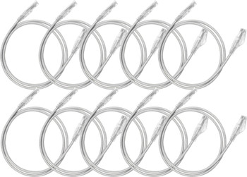 Hosa Cat 6 Slim Ethernet Cable – 10-Pack, 10 Foot, White (CAT-610S-10PK-WH)