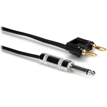 Hosa Technology SKZ-610BN Speaker Cable, Hosa 1/4 in TS to Dual Banana, Black Zip, 10 ft