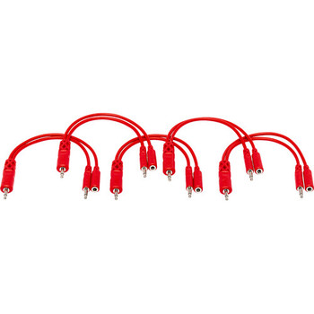 Hosa CMM-515Y Hopscotch Eurorack Patch Cables - 6 inch (Red) 5-pack