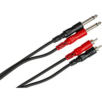 Hosa CPR-202 Stereo Interconnect Cable - Dual 1/4-inch TS to Dual RCA - 2 meter