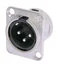 Neutrik NC3MD-L-1 D Series 3-pin XLRM Panel Mount with Solder Cups