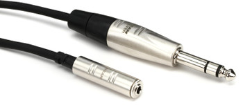 Hosa HXMS-010 Pro Headphone Adapter Cable - REAN 3.5mm TRS Female to 1/4-inch TRS Male - 10 foot