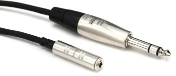 Hosa HXMS-005 Pro Headphone Adapter Cable - REAN 3.5mm TRS Female to 1/4-inch TRS Male - 5 foot