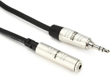 Hosa HXMM-005 Pro Headphone Extension Cable - 3.5mm REAN TRS Female to 3.5mm TRS Male - 5 foot