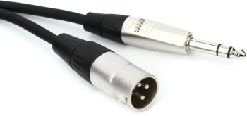 Hosa HSX-001.5 Pro Balanced Interconnect - REAN 1/4-inch TRS Male to XLR3 Male - 1.5 foot