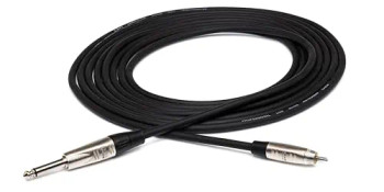 Hosa HPR-015 Pro Unbalanced Interconnect Cable - 1/4-inch TS Male to RCA Male - 15 foot