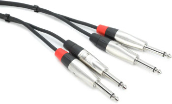 Hosa HPP-020X2 Pro Stereo Interconnect Cable - Dual 1/4-inch TS Male to Same - 20 foot