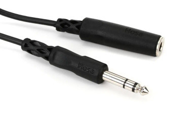 Hosa HPE-325C 1/4 inch TRS Female to 1/4 inch TRS Male Coiled Headphone Extension Cable - 25 foot