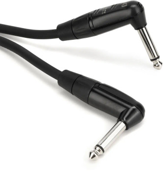 Hosa HGTR-001RR Pro Guitar Pedalboard Patch Cable - Right Angle to Right Angle - 12 inch