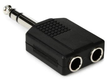 Hosa GPP-359 Dual 1/4-inch TRS Female to 1/4-inch TRS Male Adapter