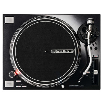 Reloop AMS-RP-7000 MK2 Professional High-Torque Direct-Drive Turntable in Black for Club DJ Performance and Precision Pitch Control