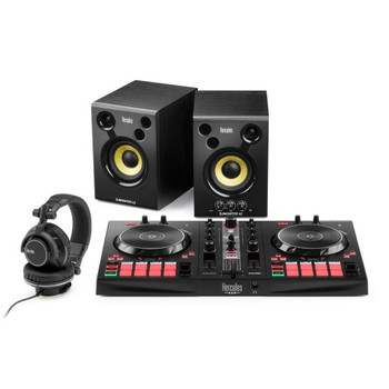 Hercules DJ Essentials Kit Complete DJ Bundle with DJControl Inpulse 300 MK2, DJMonitor 42 (Pair), and HDP DJ60 Headphones (AMS-DJ-ESSENTIALS-KIT)