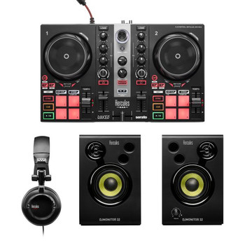 Hercules DJ Learning Kit MK2 with DJControl Inpulse 200 MK2 Controller for Serato DJ Lite and DJUCED Software (AMS-DJ-LEARNING-KIT-MK2)