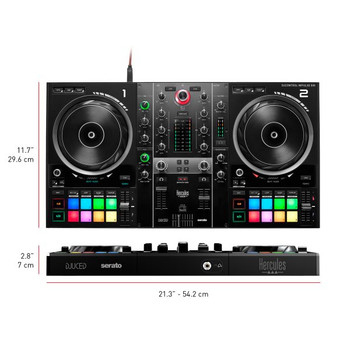Hercules DJControl Inpulse 500 2-Channel DJ Controller for DJUCED & Serato with Built-in Light Guides for Learning DJs (AMS-DJC-INPULSE-500)