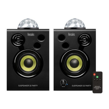 Hercules DJMonitor 32 Party Pack 3″ 60W DJ Monitor Speaker Pair with Integrated Party Lights (AMS-DJMONITOR-32-PARTY)