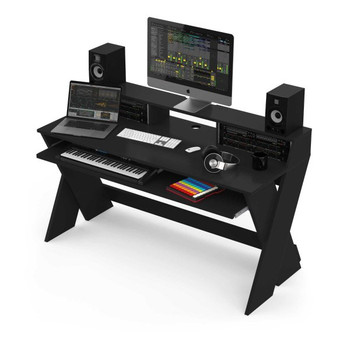 Glorious Sound Desk Pro Studio Workstation Desk, Black Finish, for Music Production, Recording, and Content Creation Environments (AMS-SOUND-DESK-PRO-BLK)