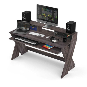 Glorious Sound Desk Pro Studio Workstation Desk, Walnut Finish, for Music Production, Recording, and Content Creation Environments (AMS-SOUND-DESK-PRO-WAL)