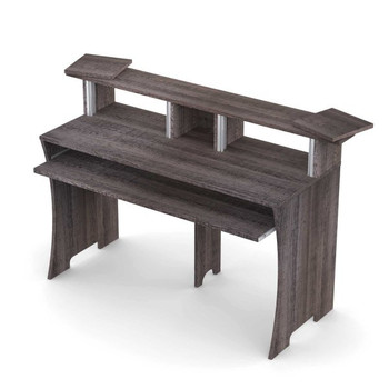 Glorious Workbench Studio Desk, Driftwood Edition, Professional Music Production Workstation with Keyboard Tray, 8RU Rack Spaces, and Rotating Monitor Speaker Platforms (AMS-WORKBENCH-DW)