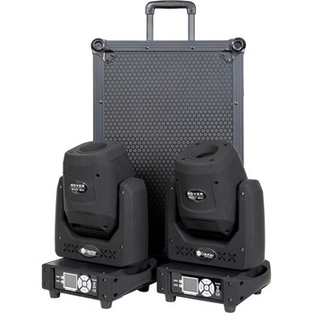 ColorKey Mover Spot 150 2-Pack Bundle with Flight Case Trolley for Professional Stage and Event Lighting Setup (CKU-5053)