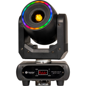 ColorKey, CKU-5070, Halo Spot 100 LED Moving Head Spot Light with Halo Effect for Stage and Event Lighting Use