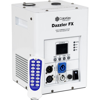 ColorKey, CKU-7711, Dazzler FX MKII Cold Spark Machine White Professional Stage Spark Effect Machine for Events and Live Shows