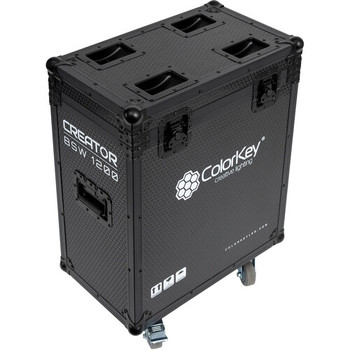 ColorKey, CKU-9060, 2-Piece Creator BSW 1200 Flight Case with Casters All Black for Moving Head Lighting Fixtures for Professional Transport and Event Use