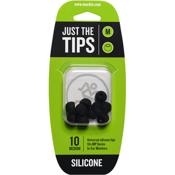Mackie MP Series Medium Silicone Black Ear Tips Kit for Enhanced Comfort, Secure Fit, and Improved Isolation (2050472-120)