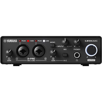 Yamaha USB-C Audio Interface with included software suite, featuring high-quality preamps and 24-bit/192kHz recording for music production and streaming, (URX22C)