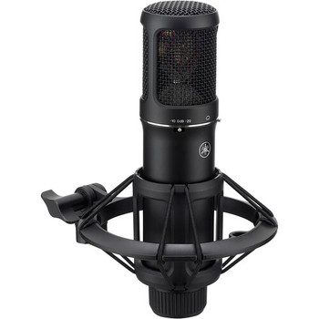 Yamaha Condenser Microphone in Black, designed for high-resolution recording with clear and detailed sound for studio recording and streaming, (YCM705 B)