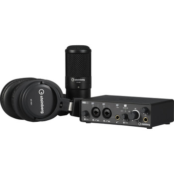 Steinberg USB-C Audio Interface Recording Pack in Black, designed for high-quality recording, streaming, and music production, (IXO22 B R Pack)