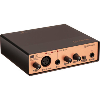 Steinberg Desktop 2x2 USB Audio Interface in Black/Copper, designed for simple recording, streaming, and music production setups, (UR12B)