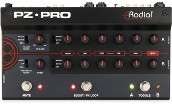 Radial Engineering 2-Channel Acoustic Instrument Preamp with dual EQ, 48V mic input, and built-in DI, designed for versatile tone shaping and clean signal output, (R800 7089)