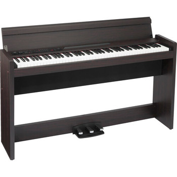 Korg LP-380 Digital Piano in Rosewood Finish with 88-Key Weighted Keyboard and Slim Modern Cabinet Design (LP380RWU)