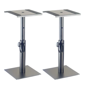 Stagg SMOS-05 Studio Monitor Stand Set – Adjustable Short Speaker Stands for Studio Monitors and DJ Speakers, Pair (SMOS-05 SET)