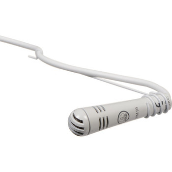 AKG, CHM99 white hanging microphone module with 10 m non-twisting cable and inline phantom power adapter for discreet installed speech, conferencing, and ambient audio applications, (2965H00160)