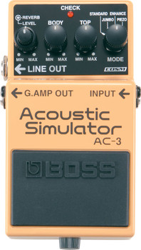 BOSS AC-3 Acoustic Simulator Pedal with COSM Acoustic Modeling, Built-In Reverb, and Dual Outputs for Electric Guitar Performance, Recording, and Live Sound Applications (AC-3)