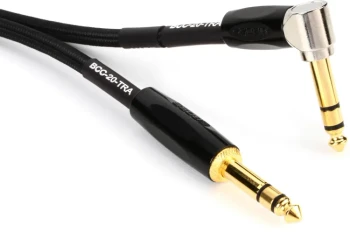 BOSS BCC-20-TRTRA 20ft/6m TRS Straight to Angled Connecting Cable with 24K Gold-Plated Connectors and Oxygen-Free Copper Core for Pedals, Footswitches, and Stompboxes (BCC-20-TRTRA)
